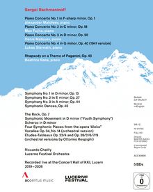 Sergei Rachmaninoff, Konzerttitel, Interpreten. Bergsilhouette auf blauem Hintergrund. Logos von accentus music und LUCERNE FESTIVAL.