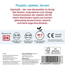 "Puzzeln, spielen, lernen. Geschafft – der rote Marienkäfer ist fertig! Wachsen mit DK: 12-18, 18-24 Monate, ab 2 Jahre."