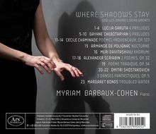 Texte mit Musikstücken und Komponisten. Myriam Barbaux-Cohen spielt Klavier. Zwei Hände erscheinen in einer Pose.