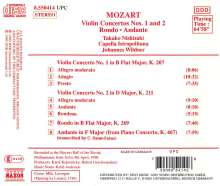 Wolfgang Amadeus Mozart (1756-1791): Violinkonzerte Nr.1 &amp; 2, CD
