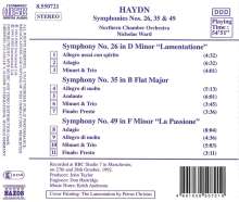 Joseph Haydn (1732-1809): Symphonien Nr.26,35,49, CD