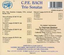 Carl Philipp Emanuel Bach (1714-1788): Triosonaten Wq.H 571 W 147, CD