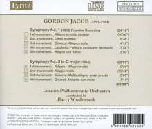 Gordon Jacob (1895-1984): Symphonien Nr.1 &amp; 2, CD