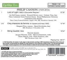 Philip Cannon (geb. 1929): Lord of Light, CD