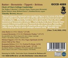 GCCD 4089, Rutter - Bernstein - Tippett - Britten; Choir of Clare College Cambridge; Leitung: Timothy Brown; Dauer: 71:44.