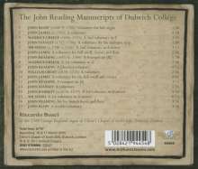 Riccardo Bonci - The John Reading Manuscripts of Dulwich College, CD
