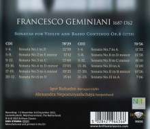 Francesco Geminiani (1687-1762): Sonaten für Violine &amp; Cembalo op.4 Nr.1-12, 2 CDs