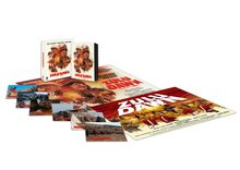 "ZULU DAWN" ist auf Poster, Buch und Karten zu sehen. Kriegsszenen mit Soldaten und historischem Kontext sind abgebildet.
