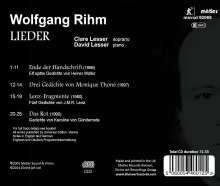 Wolfgang Rihm (geb. 1952): Lieder für Sopran &amp; Klavier, CD