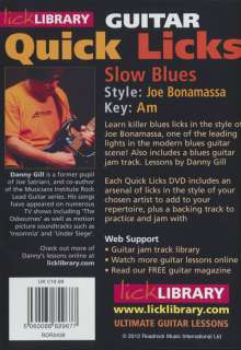 Guitar Quick Licks: Slow Blues Style of Joe Bonamassa, DVD