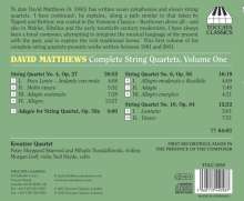 David Matthews (geb. 1943): Sämtliche Streichquartette Vol.1, CD