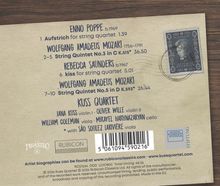 "Enno Poppe, Aufstrich für Streichquartett. Mozart, Streichquartette in C K. 515 und D K. 593. Kuss Quartett spielt."