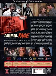 Text: Animal Rage (aka Primal Rage), Uncut Version. Szenen aus einem Film mit wissenschaftlichem, experimentellem Thema.