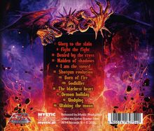 Die Texte auf einer dramatischen, feuergeschmückten Illustration lauten: Glory to the slain... Waking the moon. Links unten ist ein Logo.