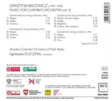 Grazyna Bacewicz (1909-1969): Musik für Kammerorchester Vol.3, CD