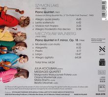 Szymon Laks und Mieczysław Wajnberg mit Piano Quintetten. Spielzeiten angegeben. Bild: Vier Frauen mit Instrumenten.