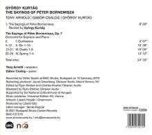 György Kurtag (geb. 1926): Konzert für Sopran &amp; Klavier op.7 "The Sayings of Peter Bornemisza", CD