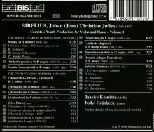 Jean Sibelius (1865-1957): Jugendwerke für Violine &amp; Klavier Vol.1, CD
