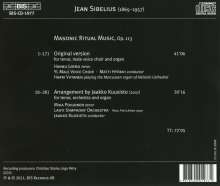 Jean Sibelius (1865-1957): Mauerische Ritualmusik op.113 für Tenor, Männerchor &amp; Orgel, CD