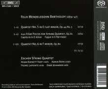 Felix Mendelssohn Bartholdy (1809-1847): Streichquartette Nr.5 &amp; 6, Super Audio CD