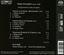 Franz Schubert (1797-1828): Sonaten D.384,574,821 (Arrangements für Violine &amp; Gitarre), Super Audio CD
