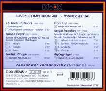 Alexander Romanovsky - Busoni Competition 2001, CD