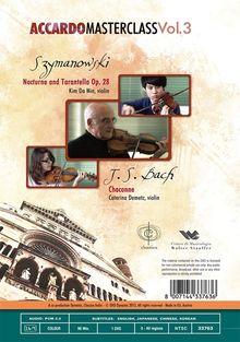 Szymanowski/Bach: Salvatore Accardo Masterclass Vol.3 in Cremona, DVD
