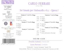 Carlo Ferrari (1714-1790): Sonaten für Cello &amp; Bc Nr.1-6, CD