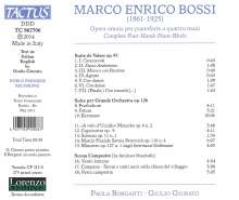 Marco Enrico Bossi (1861-1925): Sämtliche Werke für Klavier 4-händig, CD