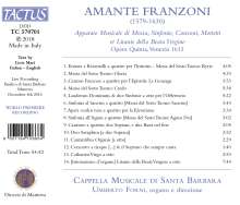 Amante Franzoni (Fl. 1605-1630): Apparato Musicale op.5 (1613), CD