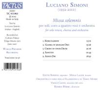 Luciano Simoni (1932-2010): Missa Solemnis, CD