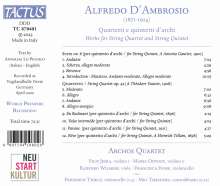 Alfredo d'Ambrosio (1871-1914): Werke für Streichquartett &amp; Streichquintett, CD