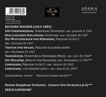 Urania Records, Richard Wagner Musikstücke mit Aufnahmedaten. Boston Symphony Orchestra, Konzertleitung Erich Leinsdorf.