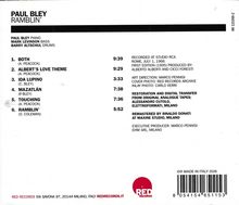 Albumtitel: "Ramblin'" von Paul Bley. Trackliste enthält 6 Songs mit Längenangaben. Produktionsdetails enthalten.