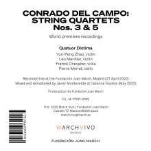 Conrado del Campo (1879-1953): Streichquartette Nr.3 &amp; 5, CD