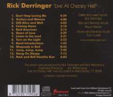 Rick Derringer: Live At Cheney Hall, CD