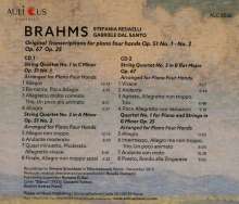 Johannes Brahms (1833-1897): Streichquartette Nr.1-3 (Transkription für Klavier 4-händig), 2 CDs