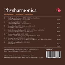 "Physharmonica" und "The Esterházy Foundation's Aeolodikon." Es listet Komponisten und Stücke mit Zeitangaben auf.