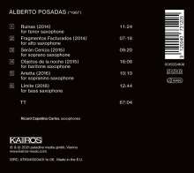 Alberto Posadas (geb. 1967): Kammermusik für Saxophon "Veredas", CD