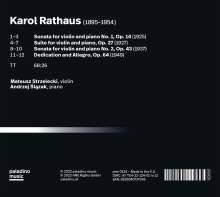Karol Rathaus (1895-1954): Kammermusik für Violine, CD