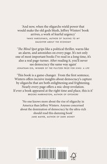 Lobende Zitate von Yanis Varoufakis, Jonathan Eig, Brooke Harrington und Jane Mayer über Jeffrey Winters' Buch. ISBN-Info unten.