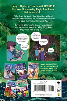 "Magic. Mystery. Time travel. MONKEYS! Discover the amazing Magic Tree House. But be careful..." zeigt ein Dschungel-Thema.