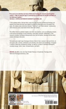 “Dieses Werk ist der definitive Überblick über reformierte Theologie...” 
Ausschnitt eines Denkmals mit Personen und Büchern.