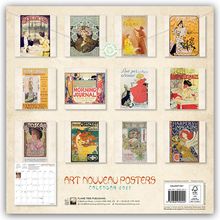 „Art Nouveau Posters Calendar 2027“. Zwölf dekorative Retro-Poster in einem 3x4-Layout. Enthält September-Kalenderblatt.