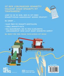 Text in gelber Schrift auf blauem Hintergrund; Illustration mit Traktor, Mähdrescher, Weizen, Käsereibe; Logo "HEL VETIQ".
