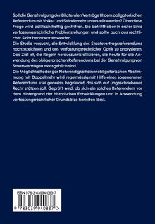 Text zur Frage des obligatorischen Referendums bei Staatsverträgen, mit Analyse der verfassungsrechtlichen Probleme.