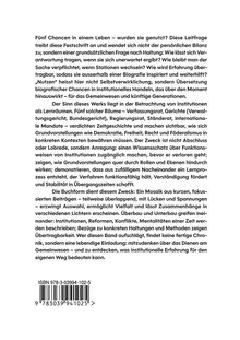 Text über biografische Chancen in Institutionen, deren Bedeutung und Einfluss auf zukünftige Generationen; ISBN unten.