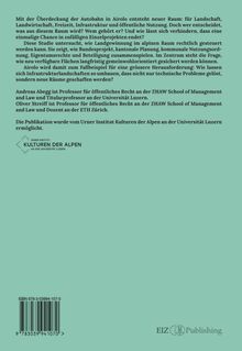 Oberhalb: Text zur Raumgewinnung in Airolo. Unten links: Logo des Urner Instituts Kulturen der Alpen.