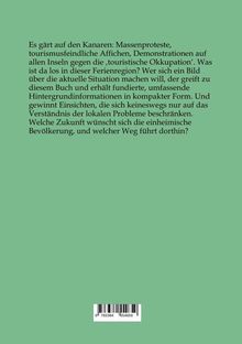 Text über die Unruhen auf den Kanaren wegen Tourismus und Zukunftsperspektiven, auf hellgrünem Hintergrund.