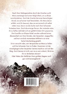 Text über Maras Gefangennahme und Suche. Unten Berge in schwarz-weiß mit Farbspritzern. EAN-Code mittig unten.